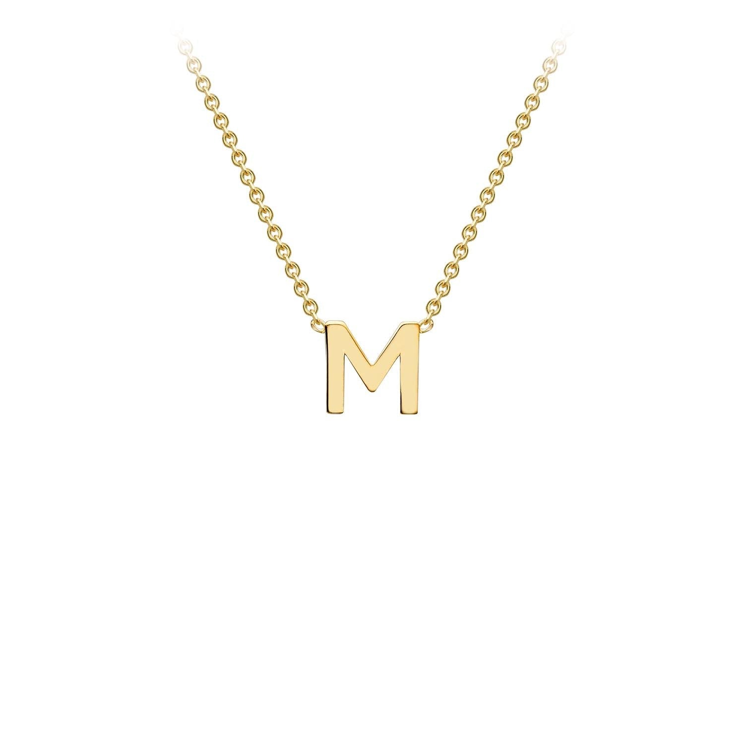 9K Yellow Gold 'M' Initial Adjustable Letter Necklace 38/43cm - Dracakis Jewellers