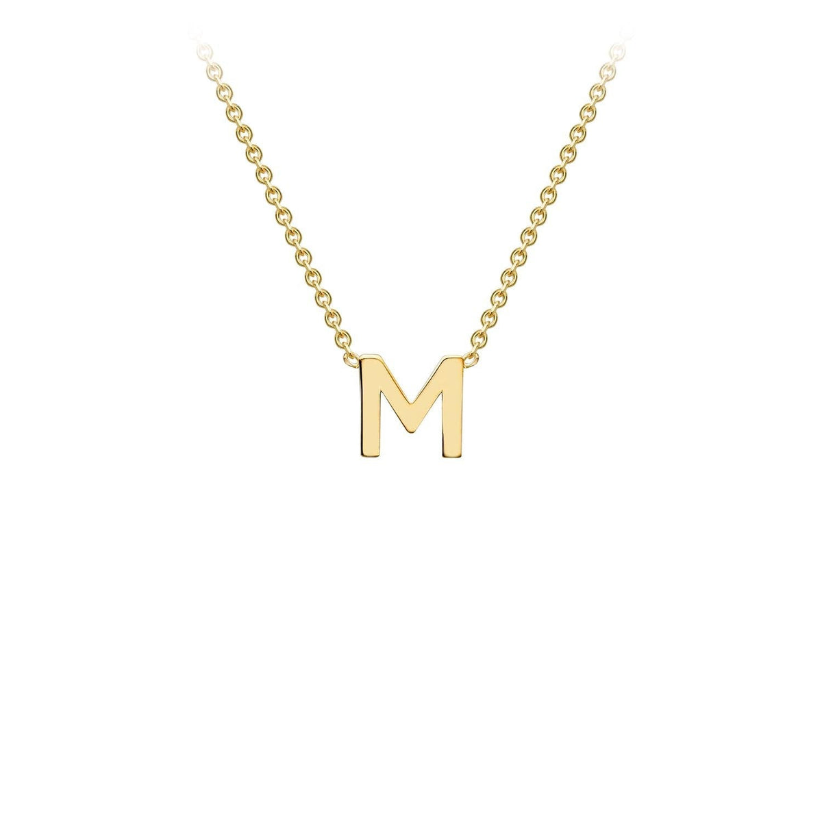 9K Yellow Gold 'M' Initial Adjustable Letter Necklace 38/43cm - Dracakis Jewellers