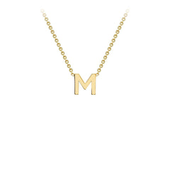 9K Yellow Gold 'M' Initial Adjustable Letter Necklace 38/43cm - Dracakis Jewellers