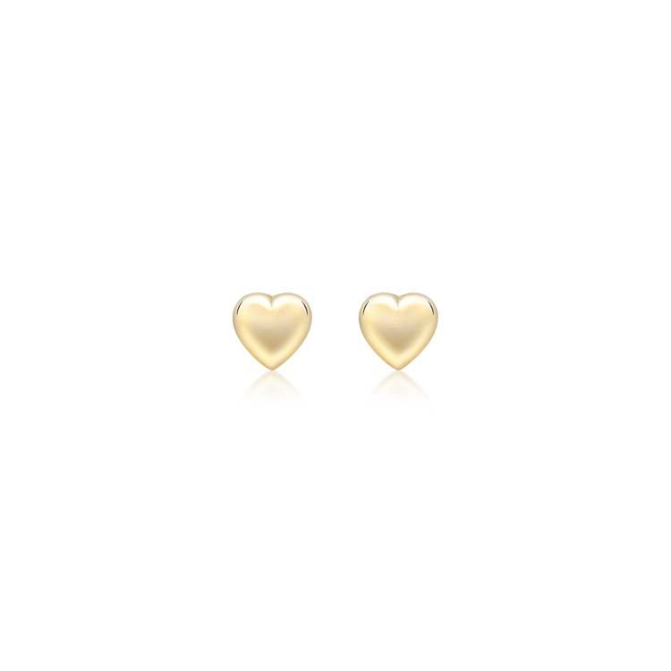 9K Yellow Gold Mini Heart Earrings - Dracakis Jewellers