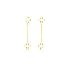 9K Yellow Gold Mop Petal Drop Earrings - Dracakis Jewellers