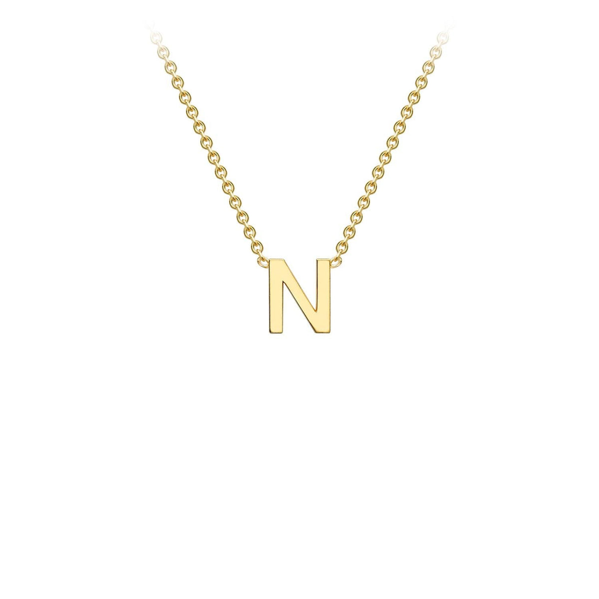 9K Yellow Gold 'N' Initial Adjustable Letter Necklace 38/43cm - Dracakis Jewellers