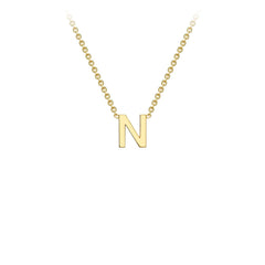 9K Yellow Gold 'N' Initial Adjustable Letter Necklace 38/43cm - Dracakis Jewellers