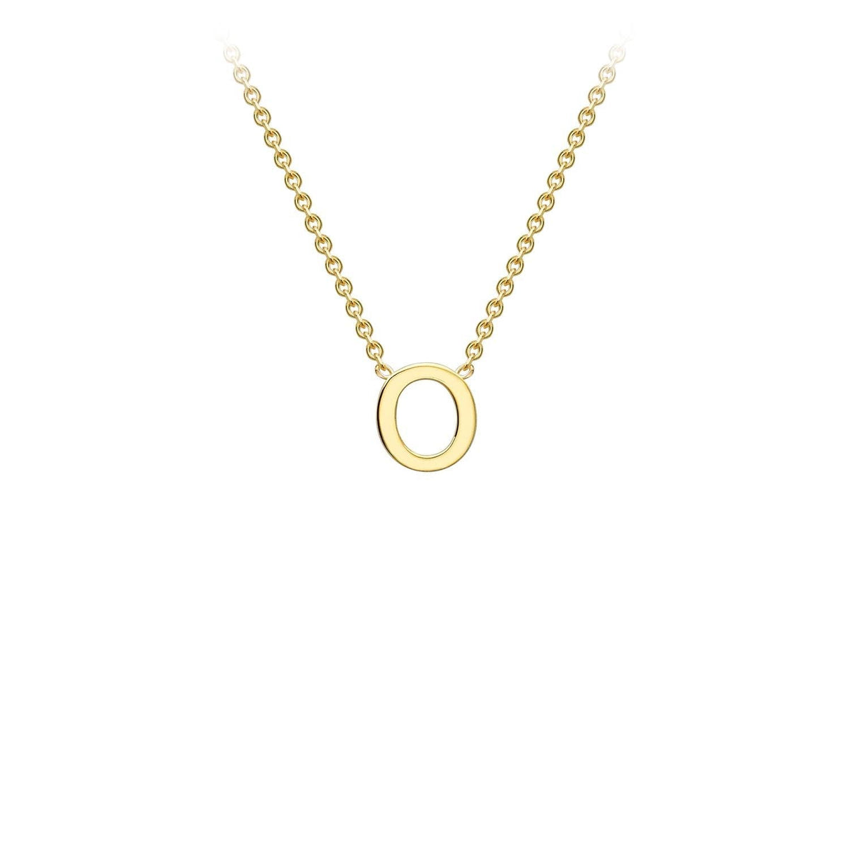 9K Yellow Gold 'O' Initial Adjustable Letter Necklace 38/43cm - Dracakis Jewellers