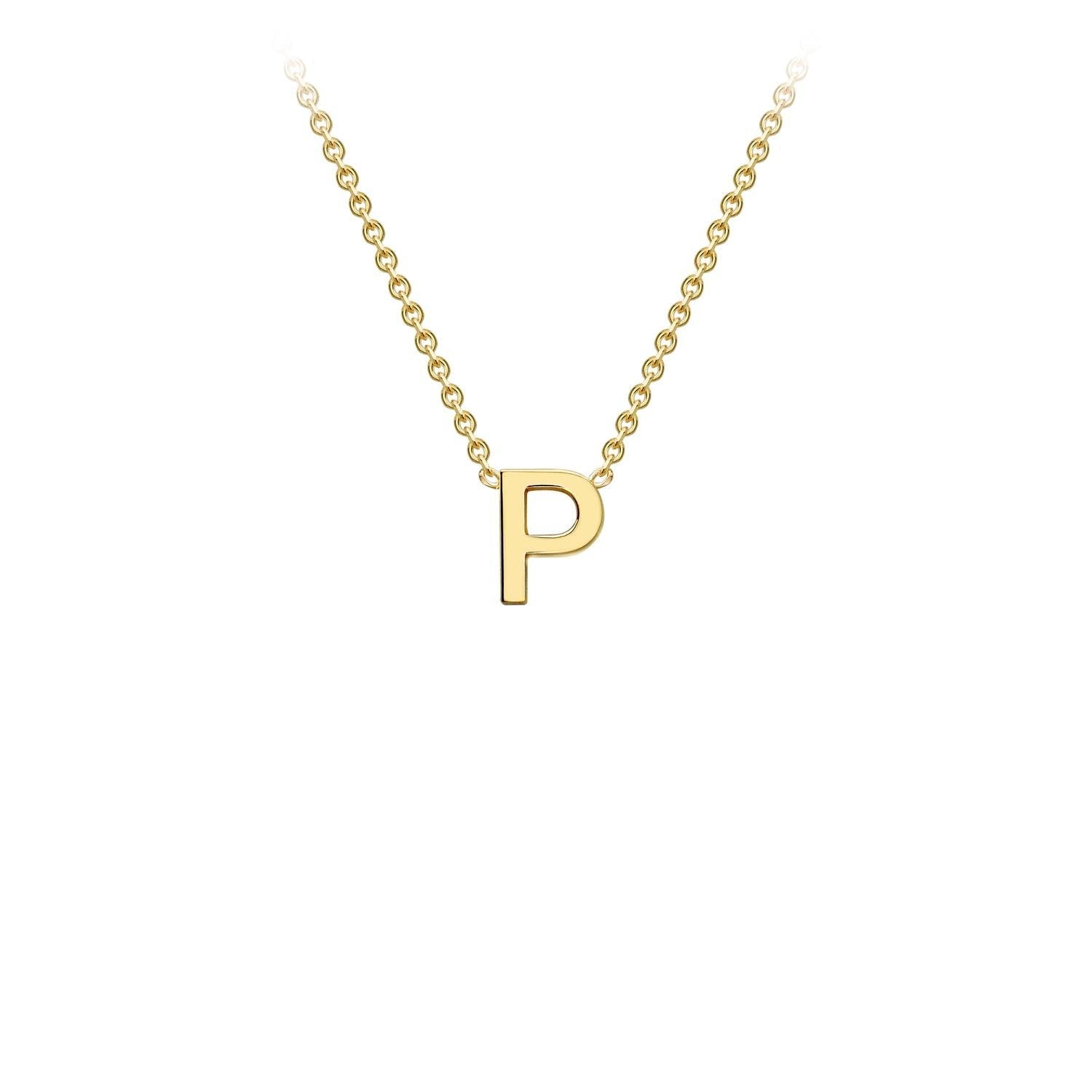 9K Yellow Gold 'P' Initial Adjustable Letter Necklace 38/43cm - Dracakis Jewellers