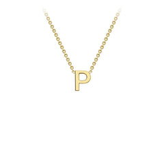 9K Yellow Gold 'P' Initial Adjustable Letter Necklace 38/43cm - Dracakis Jewellers