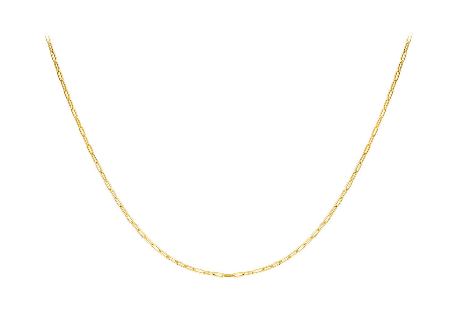 9K Yellow Gold Paper Chain Necklace 50 cm - Dracakis Jewellers