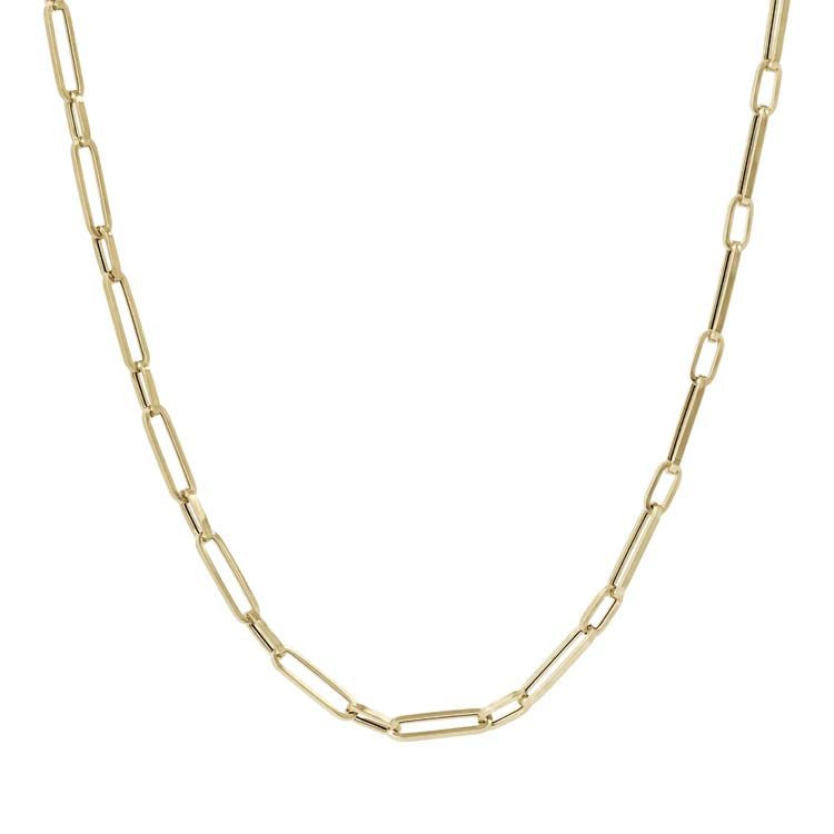 9K Yellow Gold Paper Link Necklace 45cm - Dracakis Jewellers