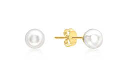 9K Yellow Gold Pearl Stud Earrings 5mm - Dracakis Jewellers