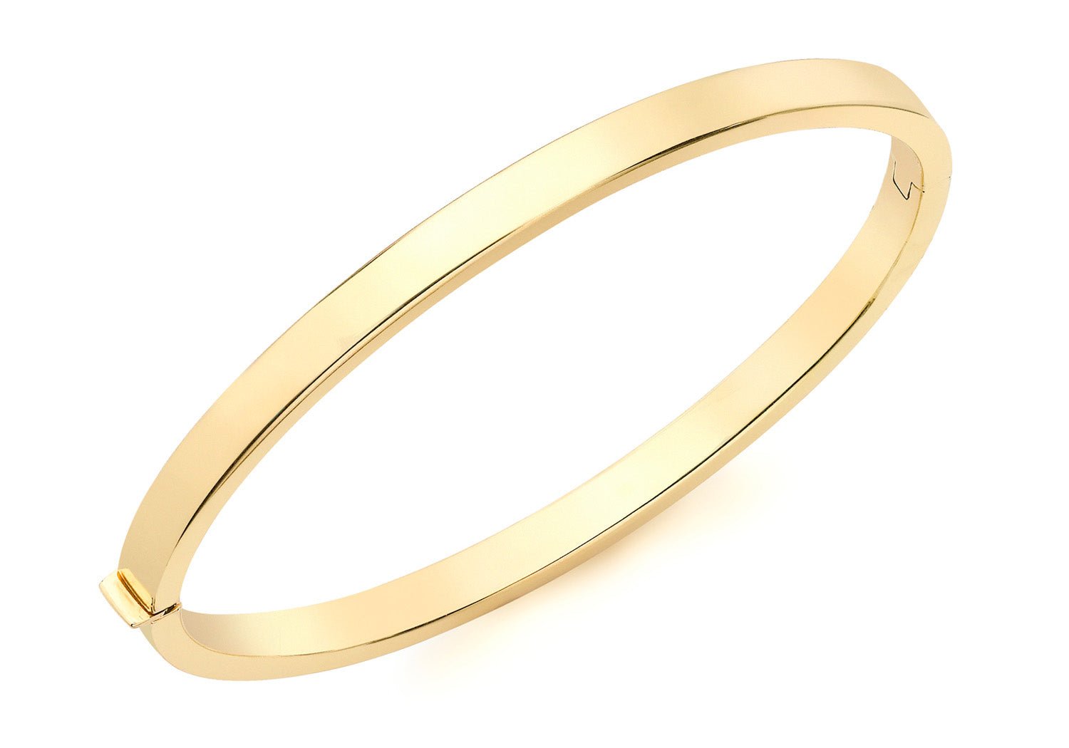 9K Yellow Gold Plain Hinged Bangle 60 mm - Dracakis Jewellers