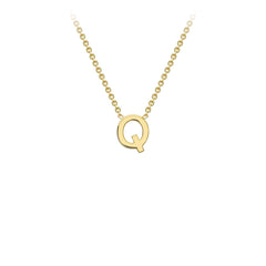 9K Yellow Gold 'Q' Initial Adjustable Letter Necklace 38/43cm - Dracakis Jewellers