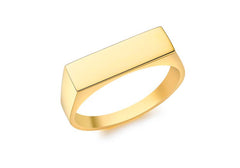 9K Yellow Gold Rectangular Signet Ring - Dracakis Jewellers