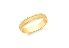 9K Yellow Gold Ribbed Centre Band Ring - Dracakis Jewellers