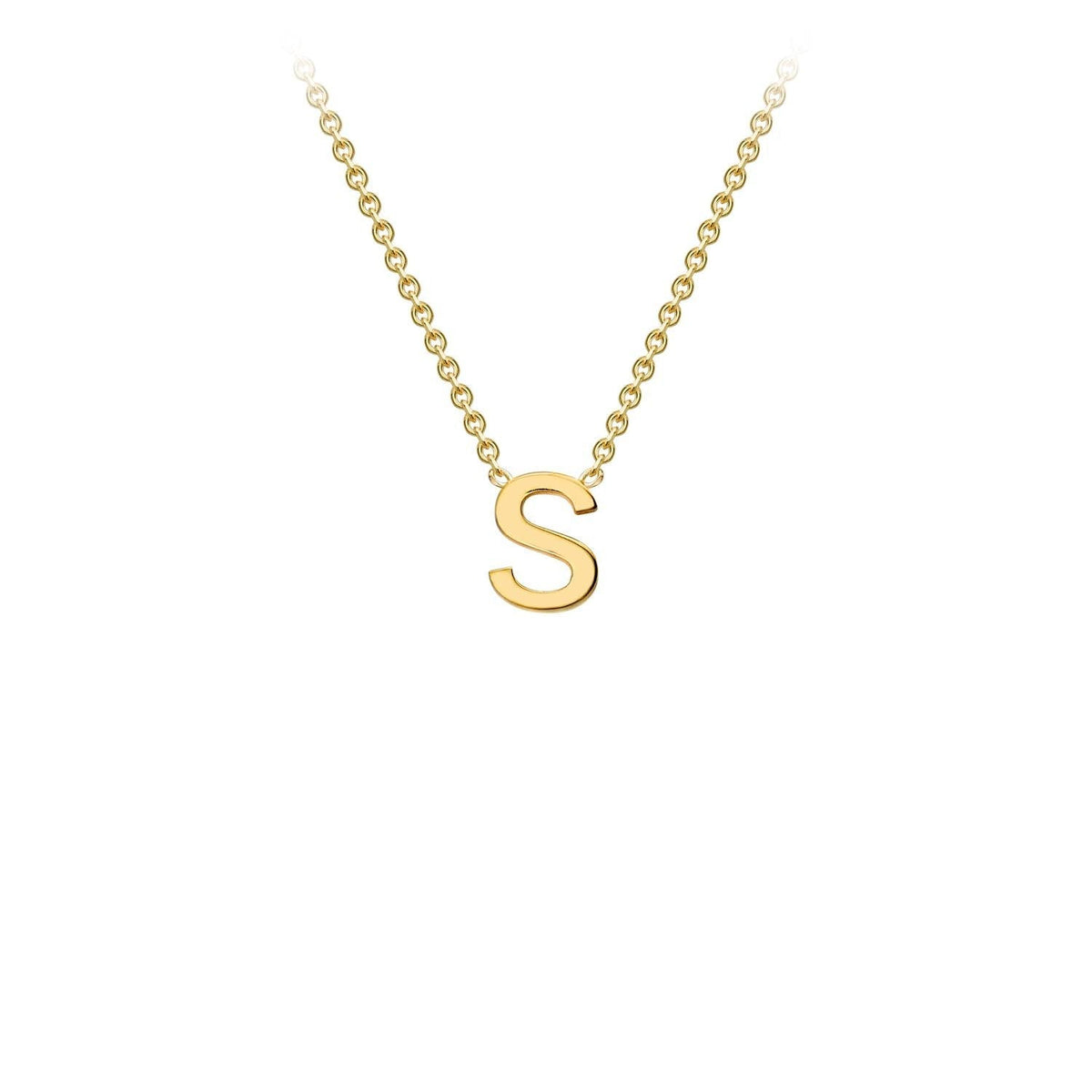 9K Yellow Gold 'S' Initial Adjustable Letter Necklace 38/43cm - Dracakis Jewellers