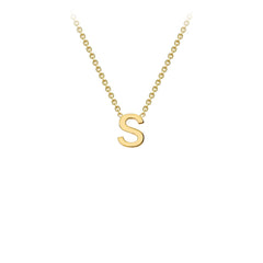 9K Yellow Gold 'S' Initial Adjustable Letter Necklace 38/43cm - Dracakis Jewellers