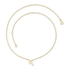 9K Yellow Gold Scorpio Zodiac Necklace 40-45cm - Dracakis Jewellers