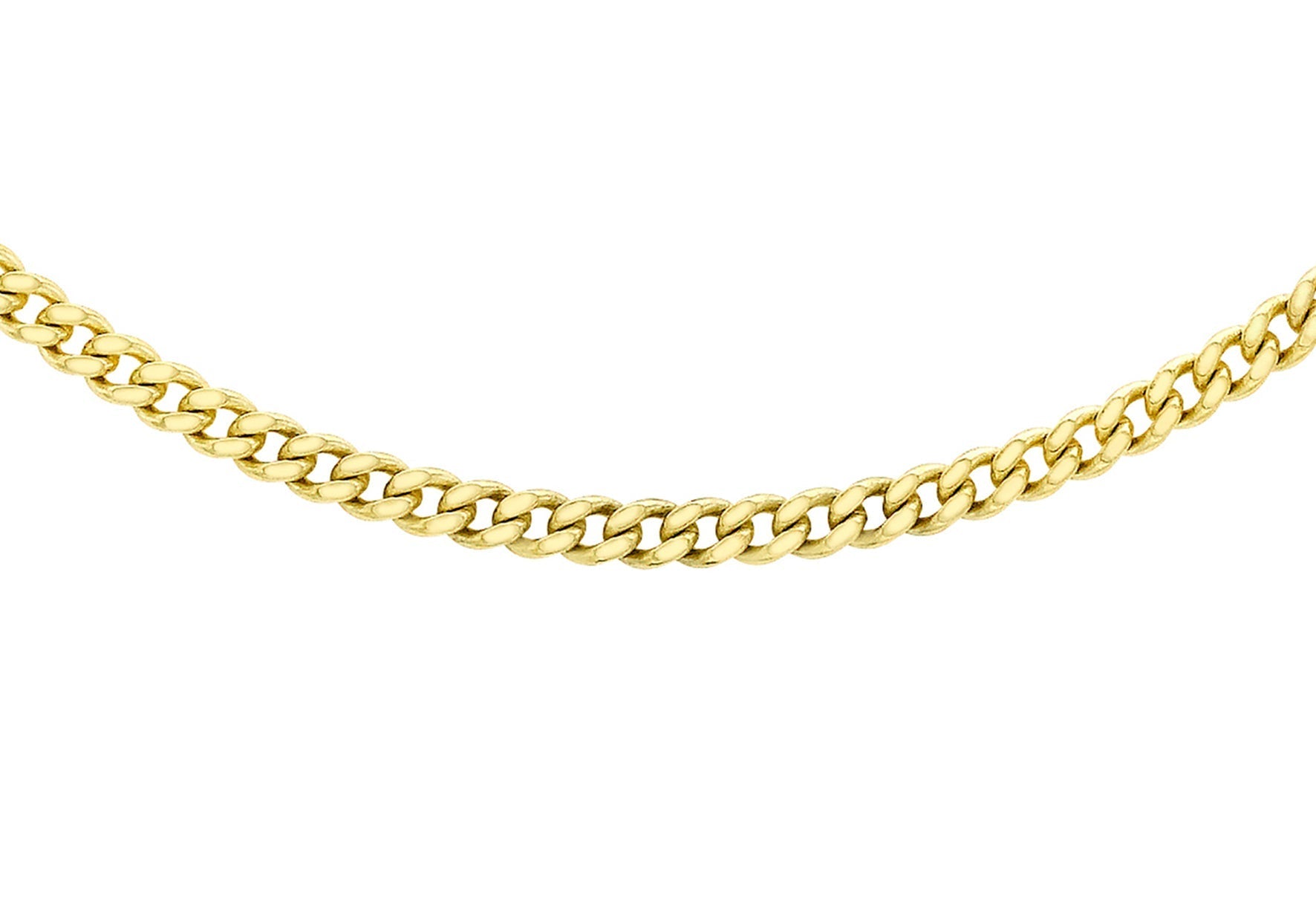 9K Yellow Gold Solid Cut Curb Chain 50cm - Dracakis Jewellers