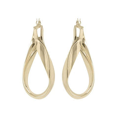 9K Yellow Gold Twisted Hoop Earrings - Dracakis Jewellers