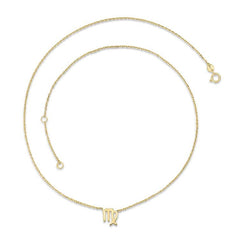 9K Yellow Gold Virgo Zodiac Necklace 40-45cm - Dracakis Jewellers