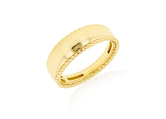 9K Yellow Gold Wide Rope Edge Ring - Dracakis Jewellers