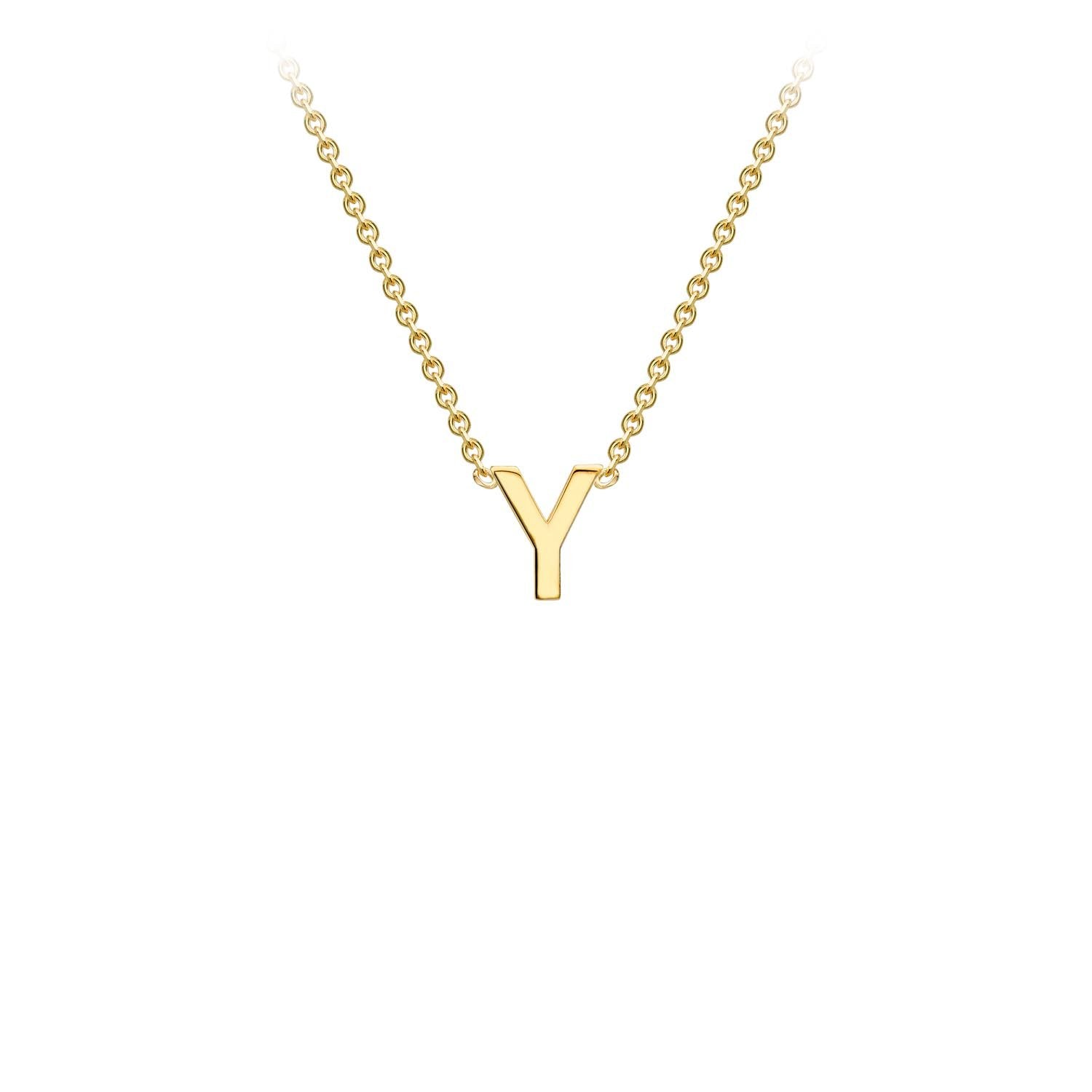 9K Yellow Gold 'Y' Initial Adjustable Letter Necklace 38/43cm - Dracakis Jewellers