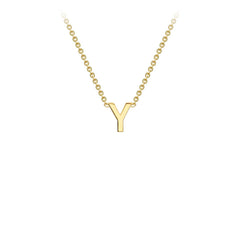 9K Yellow Gold 'Y' Initial Adjustable Letter Necklace 38/43cm - Dracakis Jewellers