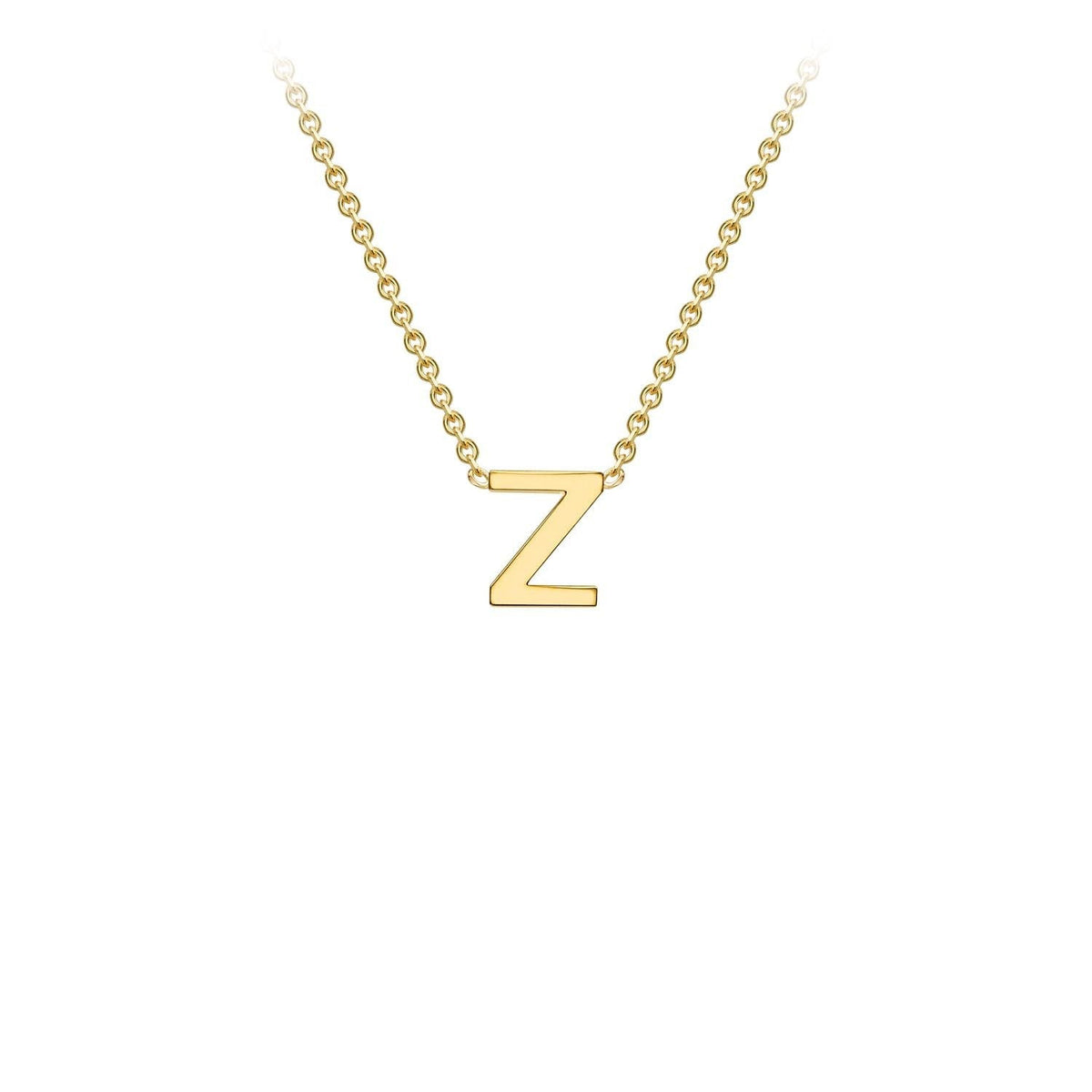 9K Yellow Gold 'Z' Initial Adjustable Letter Necklace 38/43cm - Dracakis Jewellers