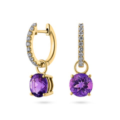 Amethyst & Diamond Earrings - Dracakis Jewellers