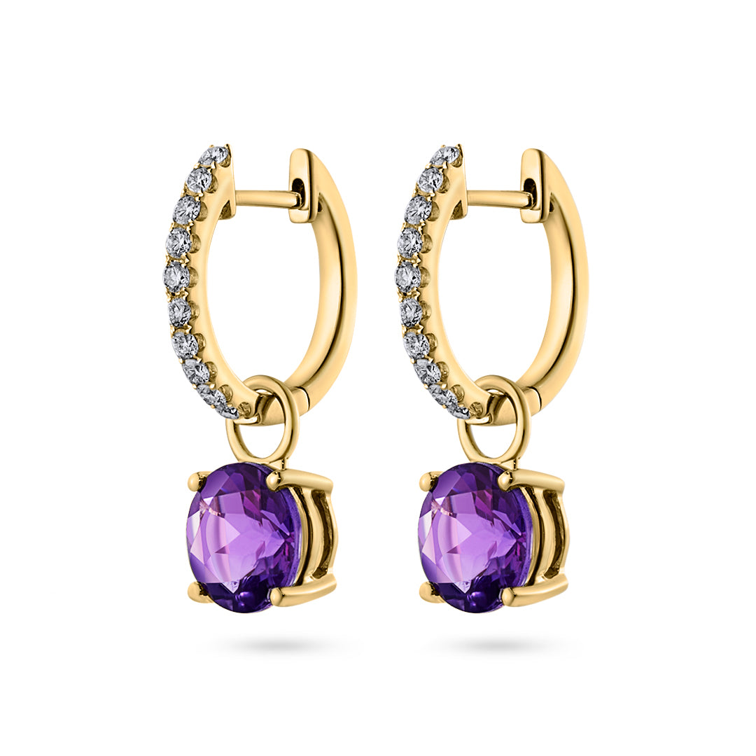 Amethyst & Diamond Earrings - Dracakis Jewellers