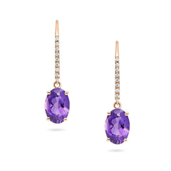 Amethyst & Diamond Earrings (9ct) - Dracakis Jewellers