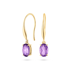 Amethyst Drop Earrings (9ct) - Dracakis Jewellers