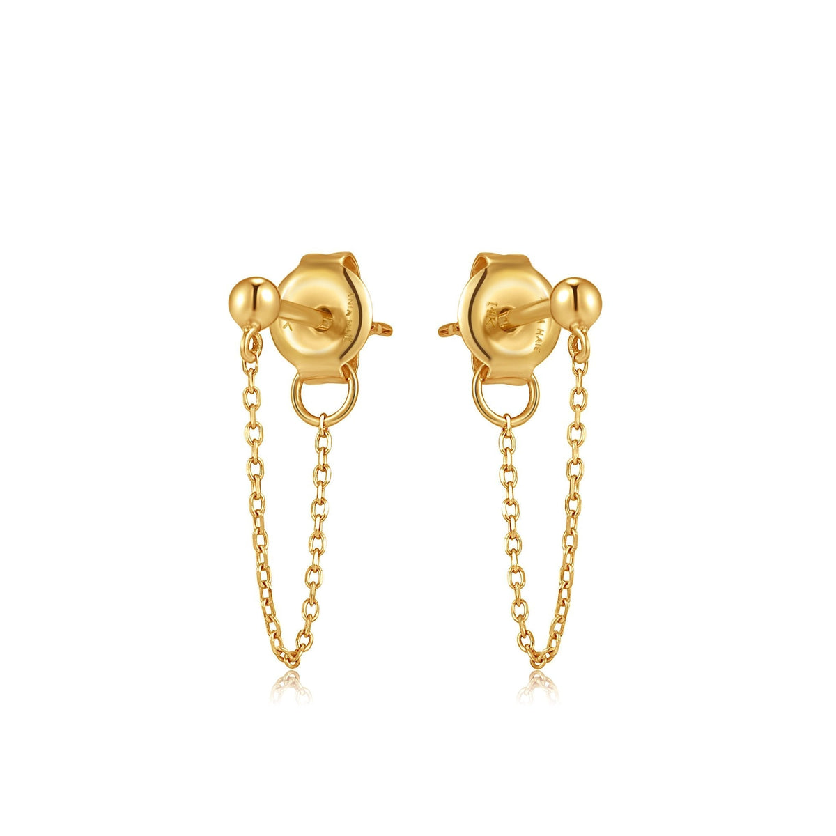 Ania Haie 14kt Gold Chain Drop Stud Earrings - Dracakis Jewellers