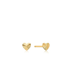 Ania Haie 14kt Gold Heart Stud Earrings - Dracakis Jewellers