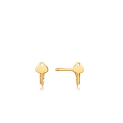 Ania Haie 14kt Gold Key Stud Earrings - Dracakis Jewellers