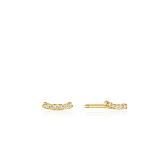 Ania Haie 14kt Gold Magma Diamond Curve Stud Earrings - Dracakis Jewellers