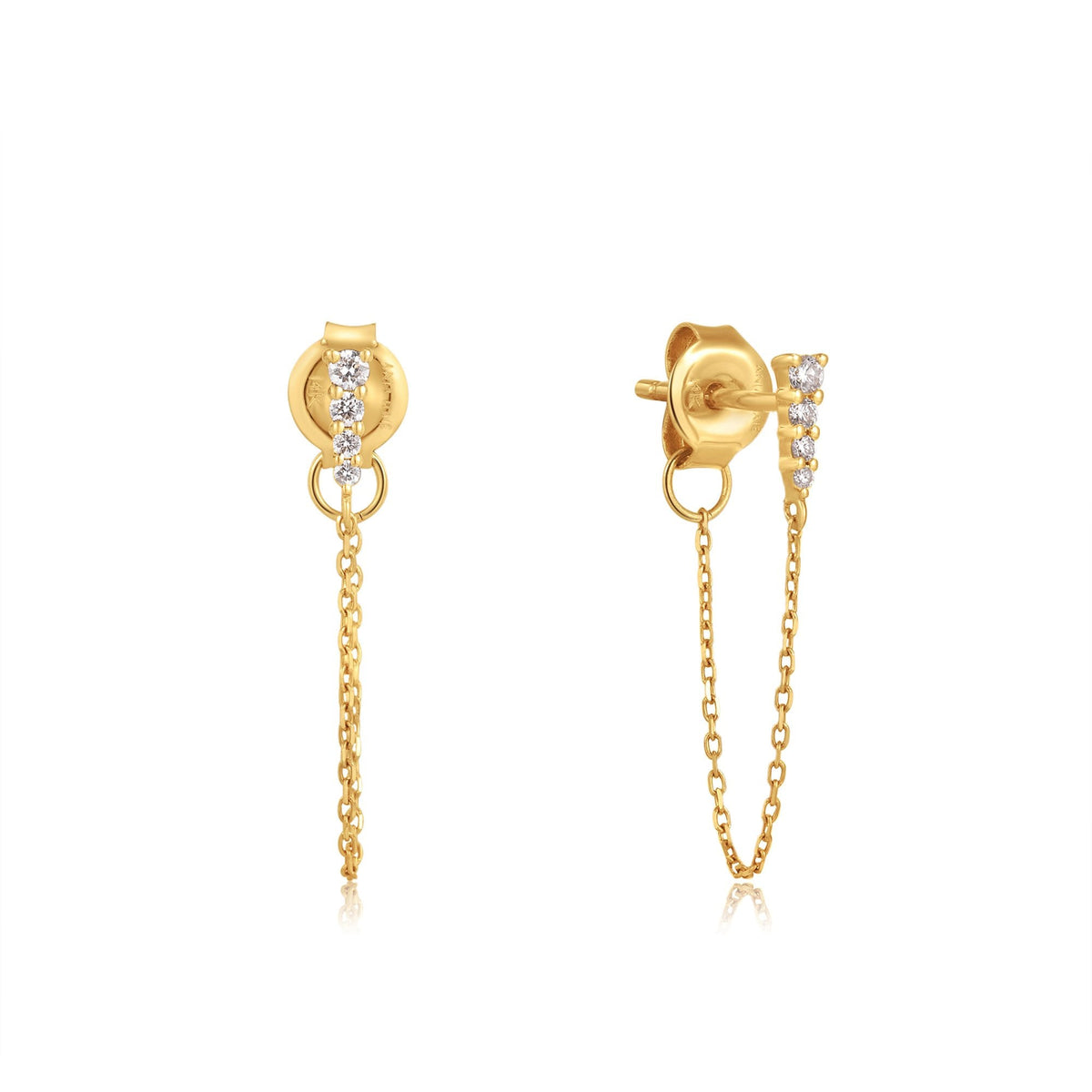 Ania Haie 14kt Gold Natural Diamond Drop Chain Earrings - Dracakis Jewellers