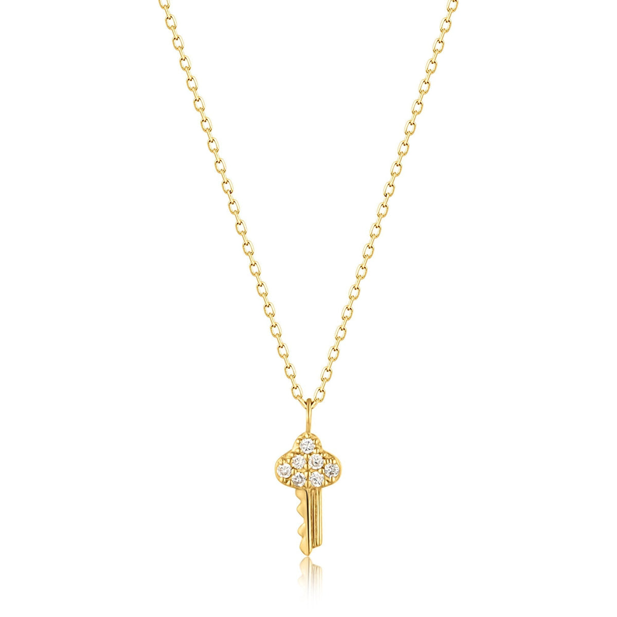 Ania Haie 14kt Gold Natural Diamond Key Necklace - Dracakis Jewellers