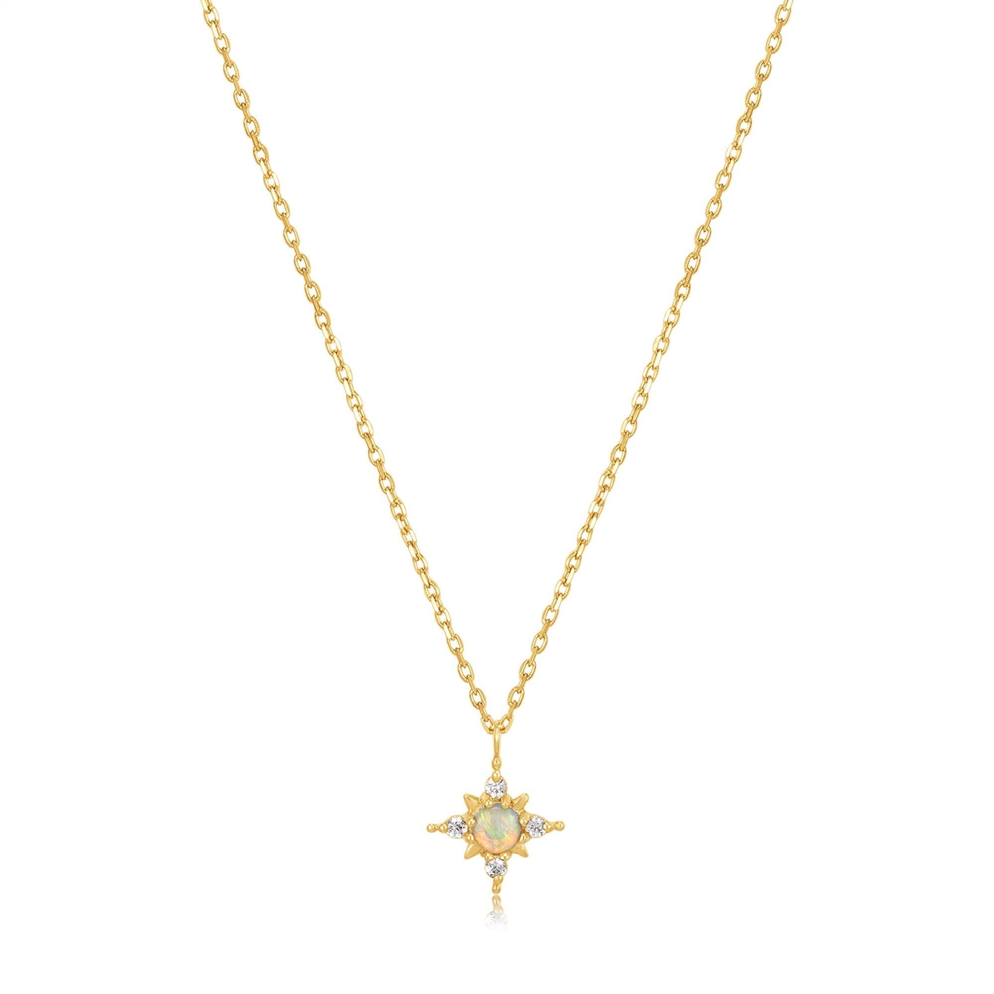 Ania Haie 14kt Gold Opal and White Sapphire Star Necklace - Dracakis Jewellers