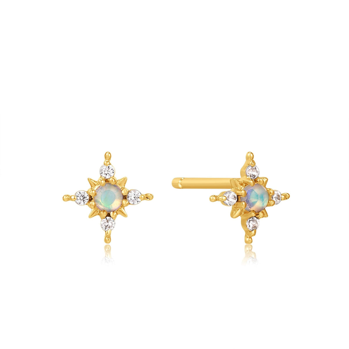 Ania Haie 14kt Gold Opal and White Sapphire Star Stud Earrings - Dracakis Jewellers