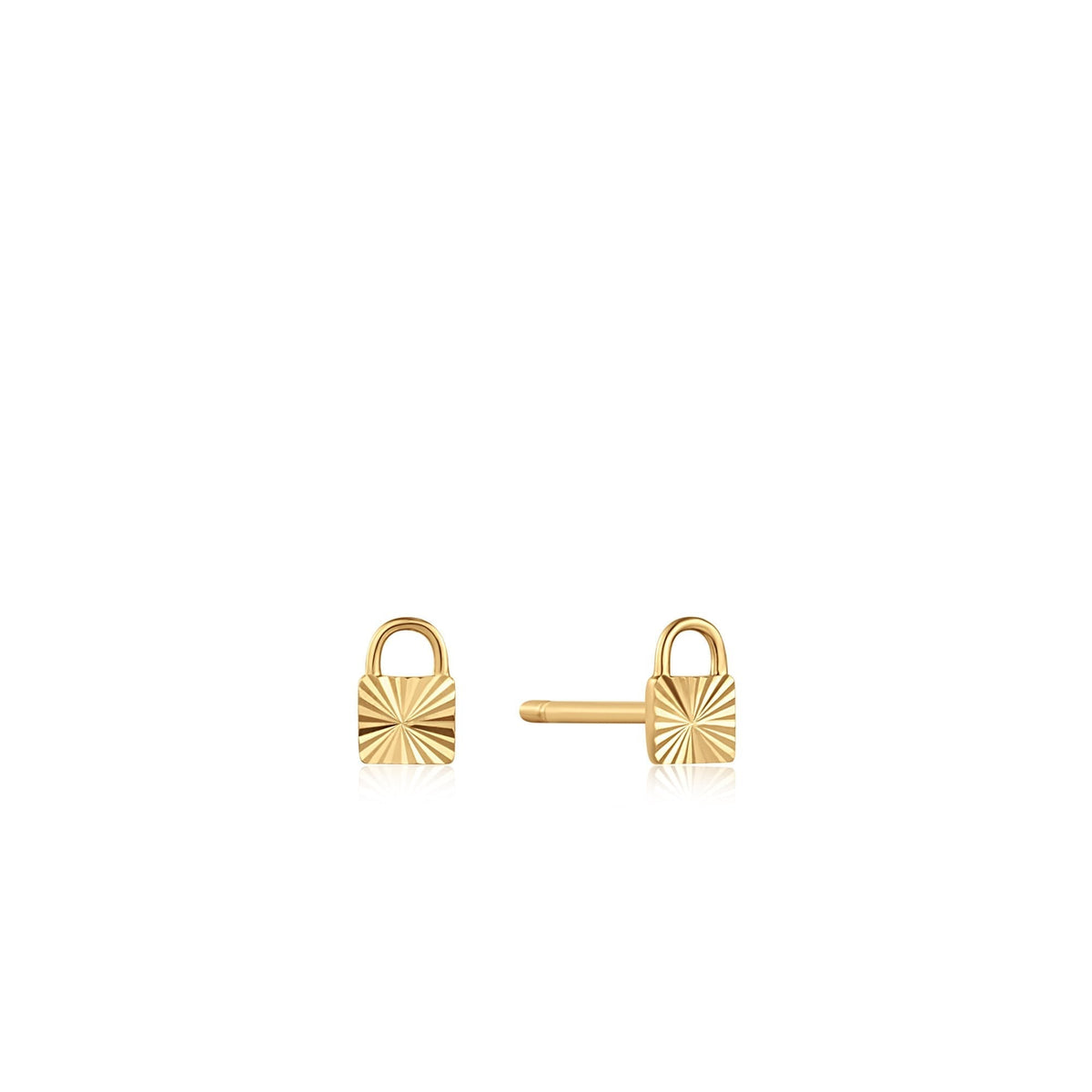 Ania Haie 14kt Gold Padlock Stud Earrings - Dracakis Jewellers