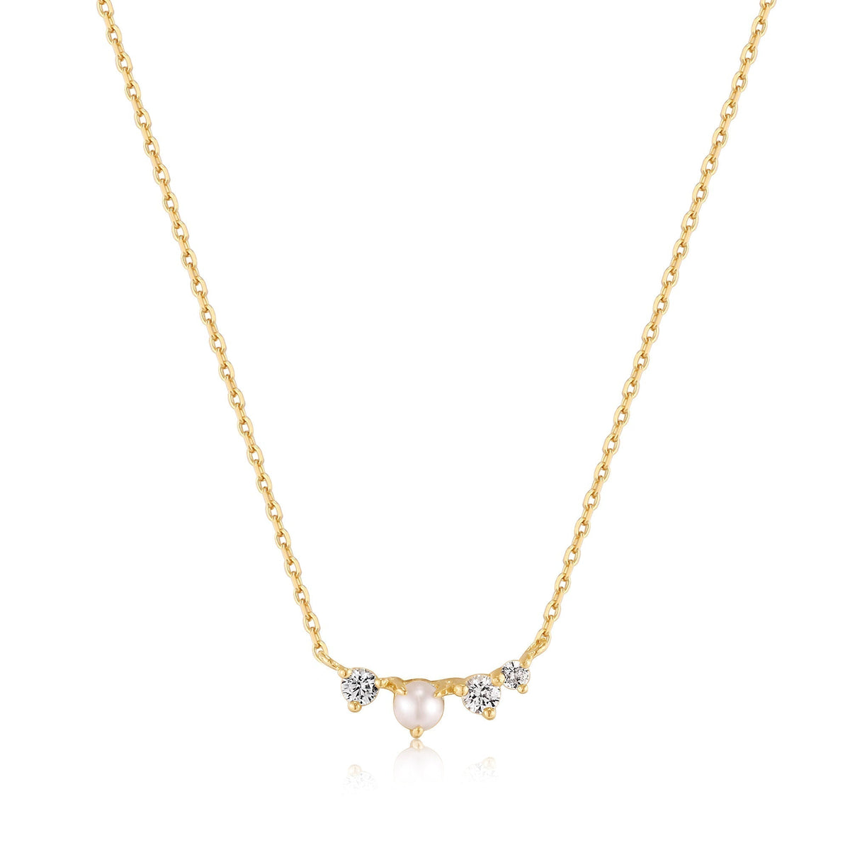 Ania Haie 14kt Gold Pearl and White Sapphire Radiance Necklace - Dracakis Jewellers