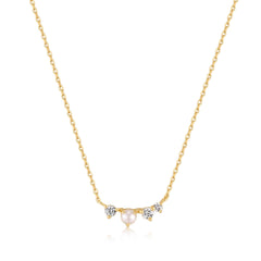 Ania Haie 14kt Gold Pearl and White Sapphire Radiance Necklace - Dracakis Jewellers