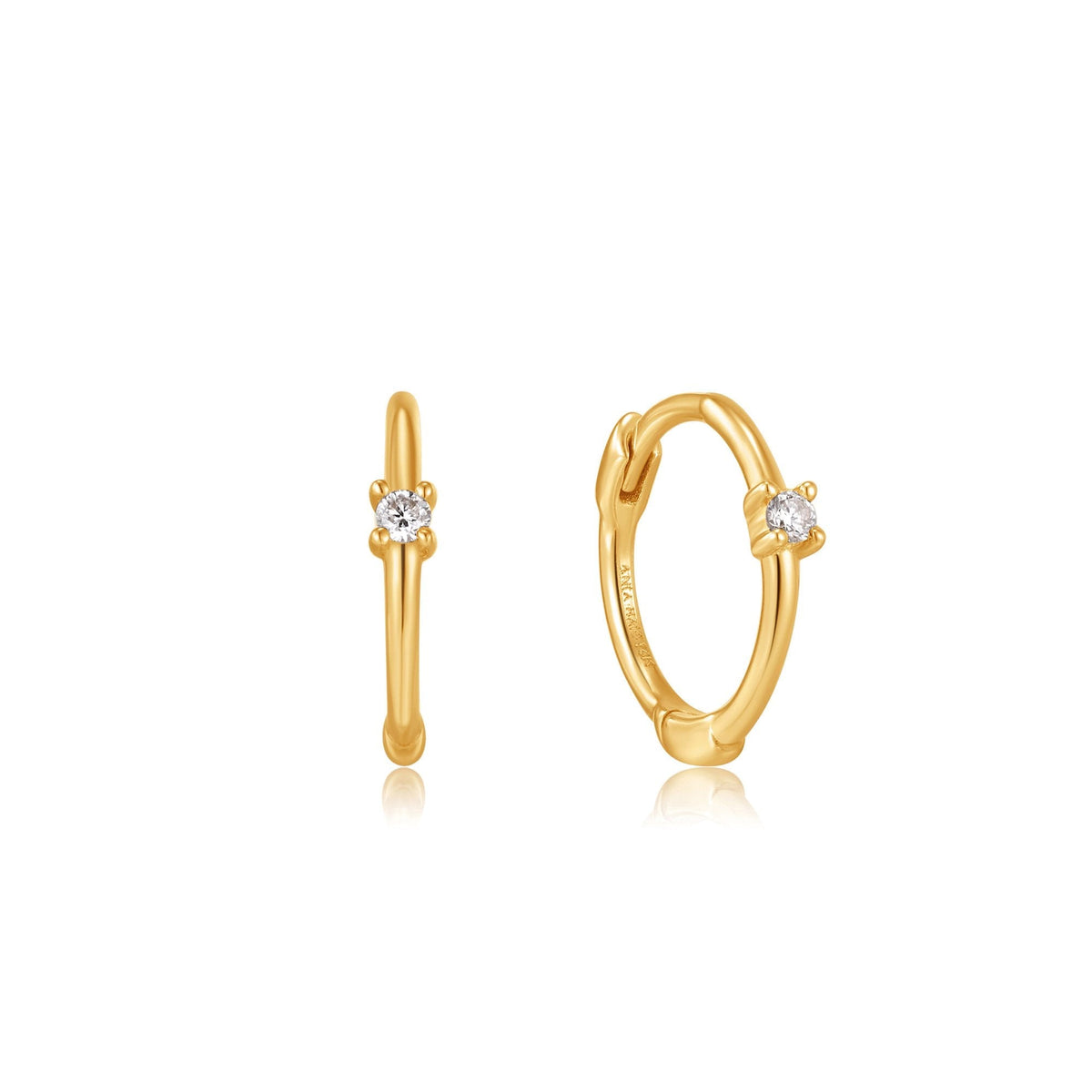 Ania Haie 14kt Gold Single Natural Diamond Huggie Hoop Earrings - Dracakis Jewellers