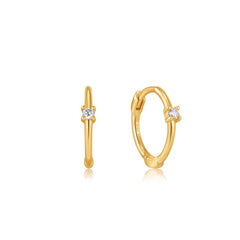 Ania Haie 14kt Gold Single Natural Diamond Huggie Hoop Earrings - Dracakis Jewellers