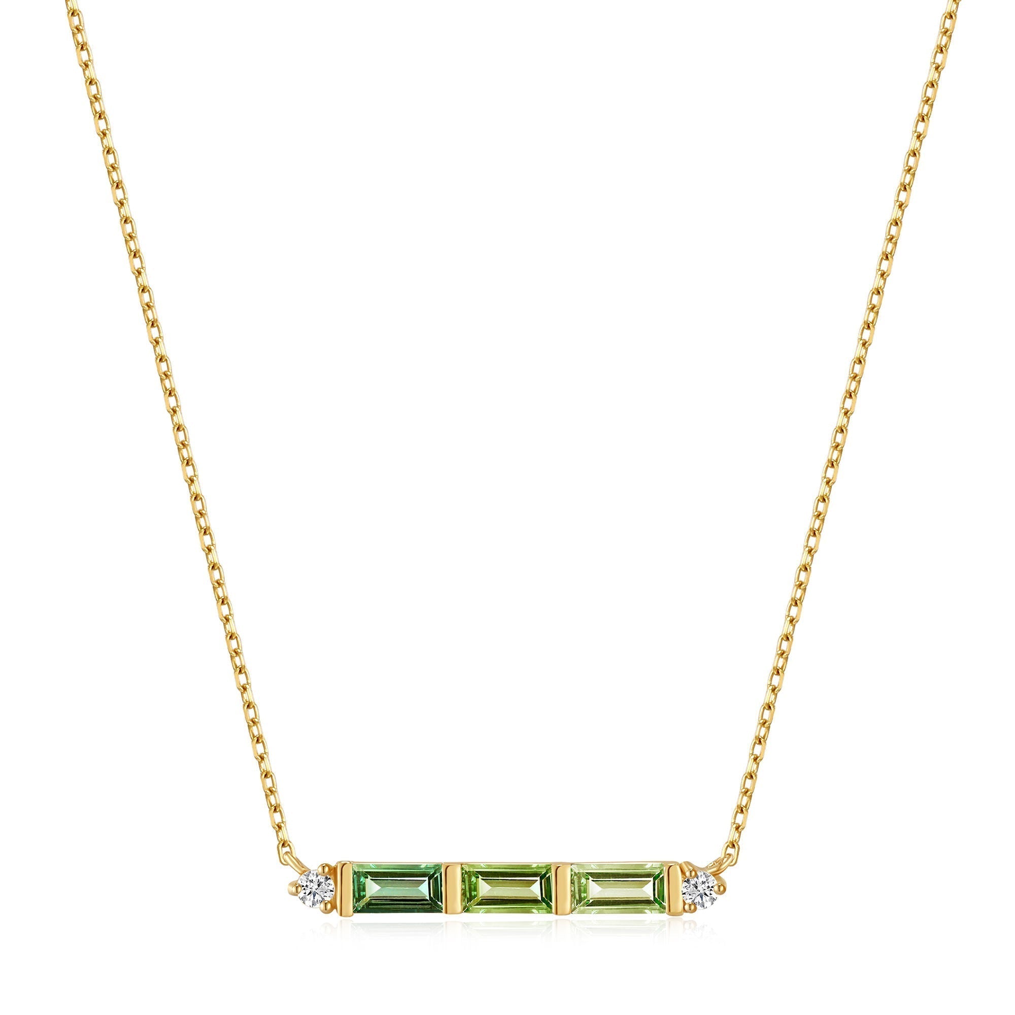 Ania Haie 14kt Gold Tourmaline and White Sapphire Bar Necklace - Dracakis Jewellers