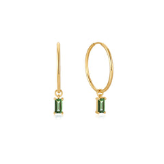 Ania Haie 14kt Gold Tourmaline Drop Mini Hoop Earrings - Dracakis Jewellers