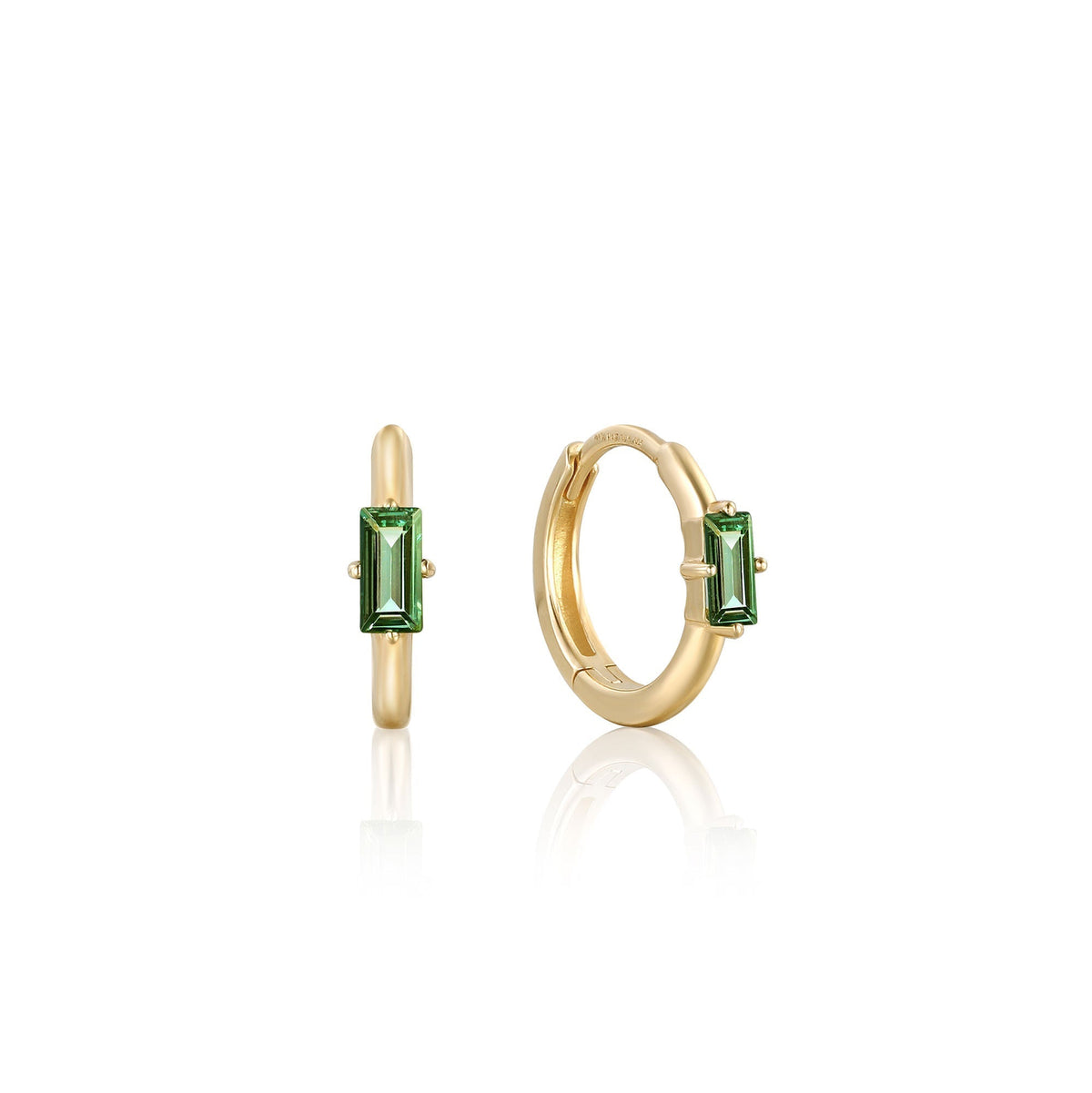 Ania Haie 14kt Gold Tourmaline Emblem Huggie Hoop Earrings - Dracakis Jewellers