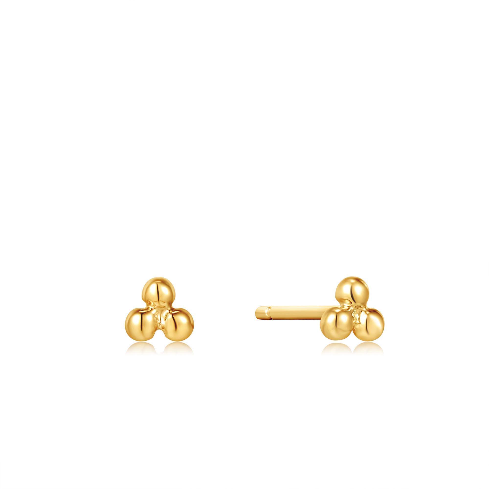 Ania Haie 14kt Gold Triple Ball Stud Earrings - Dracakis Jewellers