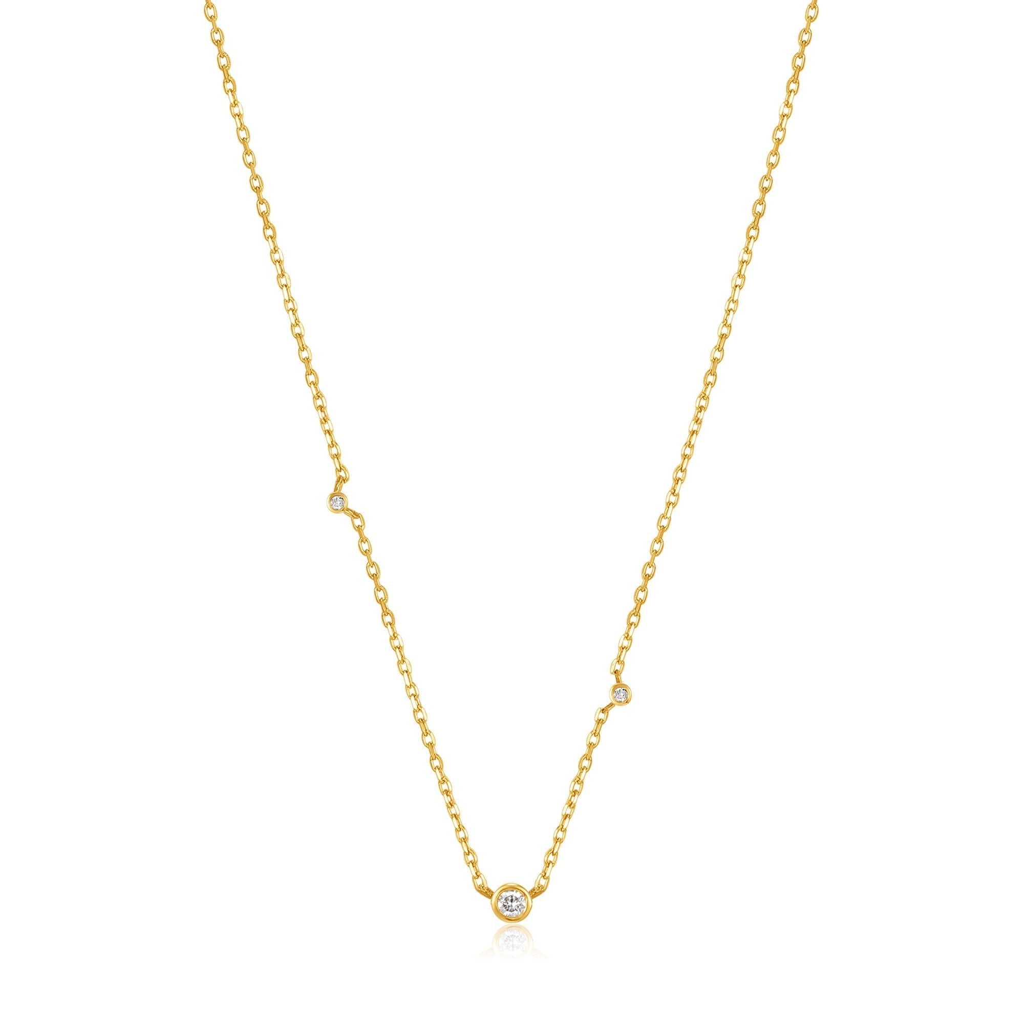 Ania Haie 14kt Gold Triple Natural Diamond Necklace - Dracakis Jewellers