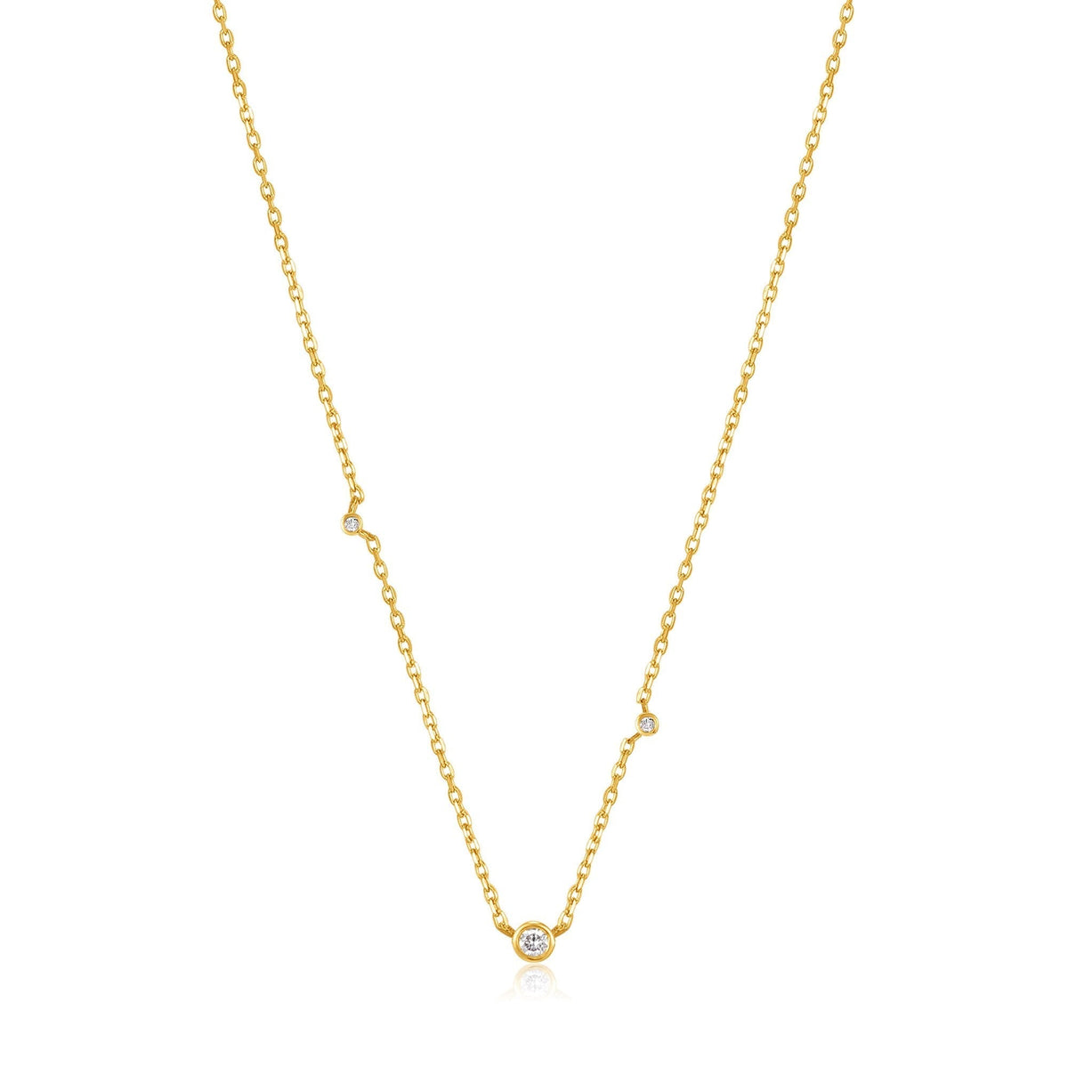 Ania Haie 14kt Gold Triple Natural Diamond Necklace - Dracakis Jewellers